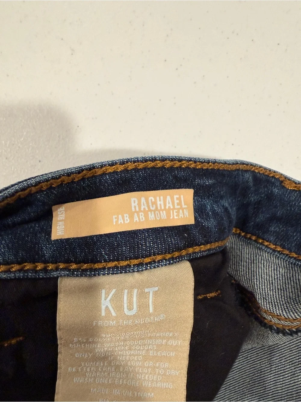 Kut from the Kloth Dark Blue Cropped Frayed-Hem Jeans